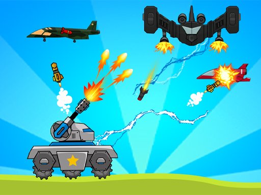 Tank War Defense is a tank battle game. There are many enemy planes attacking you one by one in the sky above you, so you have to destroy them before them and avoid the shells fired by the enemy planes. Especially the last enemy plane, it is stronger than the others. So, try to destroy all the planes now!